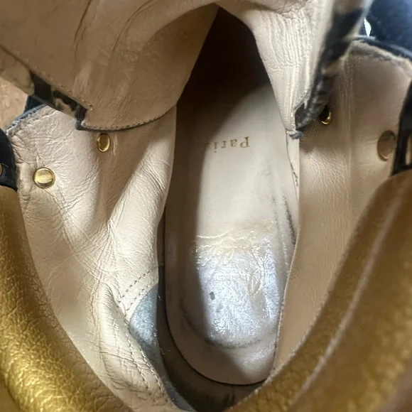 Christian Louboutin Authentic Suede Leopard Print Lace-Up Boots - Picture 5 of 5